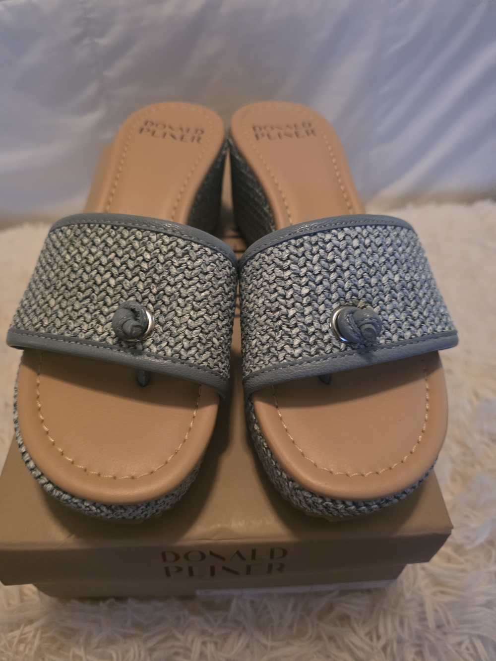 Donald J. Pliner Women's Woven Slide Sandals in Light Blue